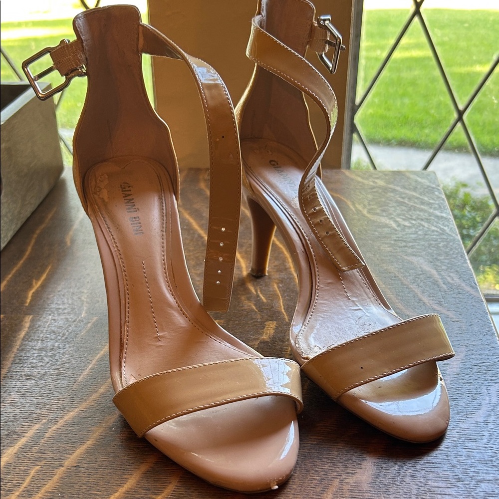 Gianni Bini Beige Ankle Strap Heels